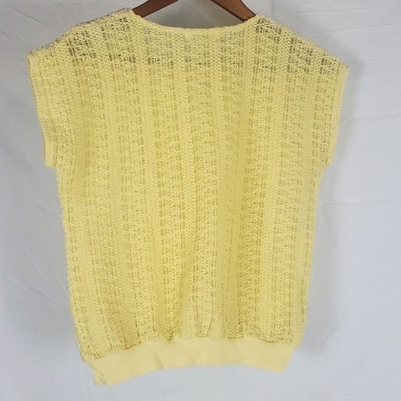 Vintage Pastel Yellow Knit Sweater Vest - Picture 4 of 4